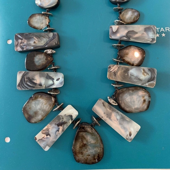 Chico's Jewelry - CHICO'S FAB LARGE FAUX AGATE ABALONE NECKLACE Chico's Jewelry - CHICO'S FAB LARGE FAUX AGATE ABALONE NECKLACE